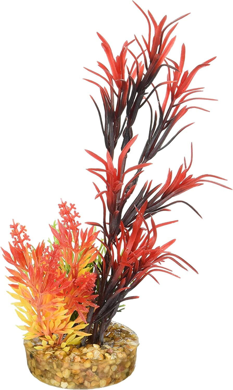 Colorburst Florals Garden Bouquet Plastic Aquarium Plant - Red - Medium  
