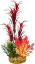 Colorburst Florals Garden Bouquet Plastic Aquarium Plant - Red - Medium  