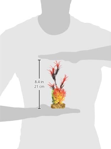 Colorburst Florals Garden Bouquet Plastic Aquarium Plant - Red - Medium  