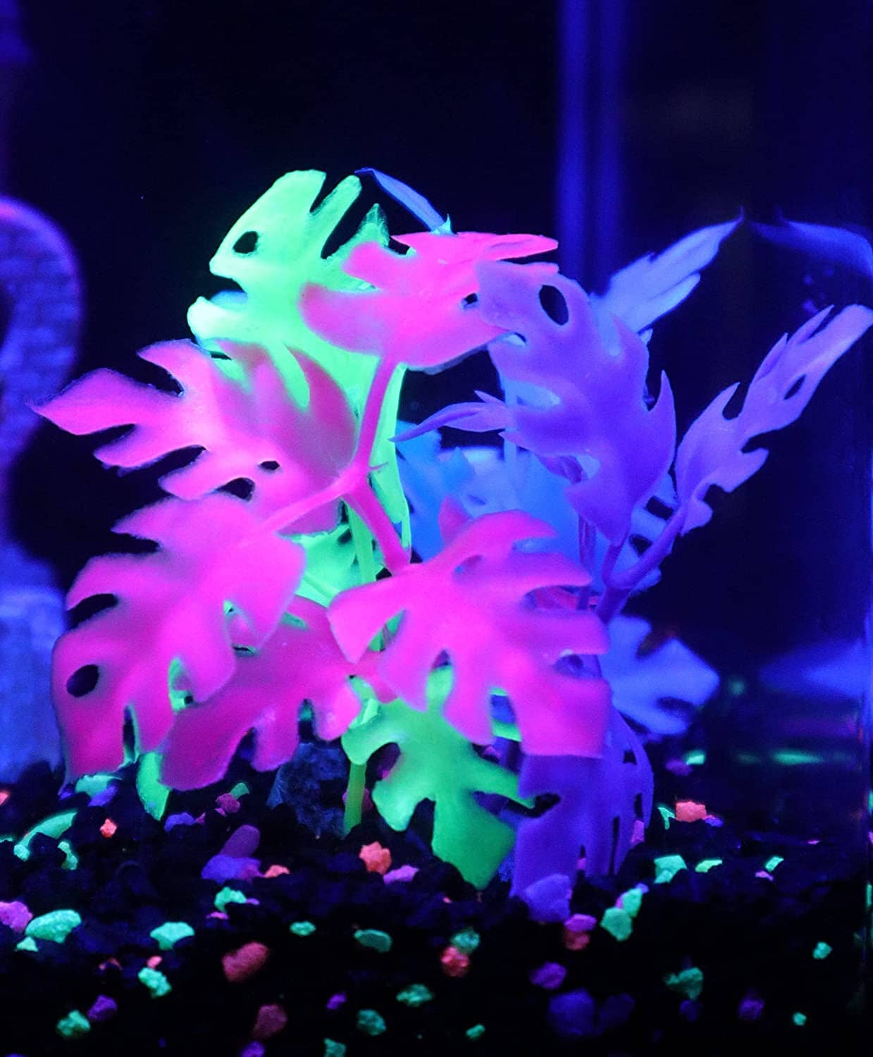 Colorburst Florals Philo Leaf Plastic Aquarium Plant - Glow - 1.25 X 1.25 X 3.25  