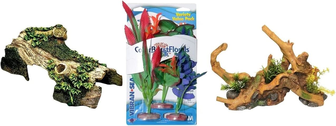 Colorburst Florals Plant Variety Pack Plastic Aquarium Plant - Multi - Medium  