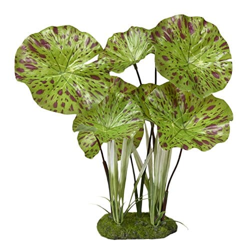 Colorburst Florals Tropical Gardens Lotus Plastic Aquarium Plant - Green - Small  