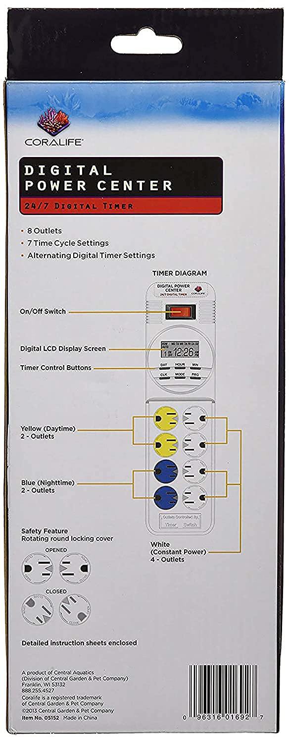 Coralife Digital Power Center DayNight Timer Pet Life