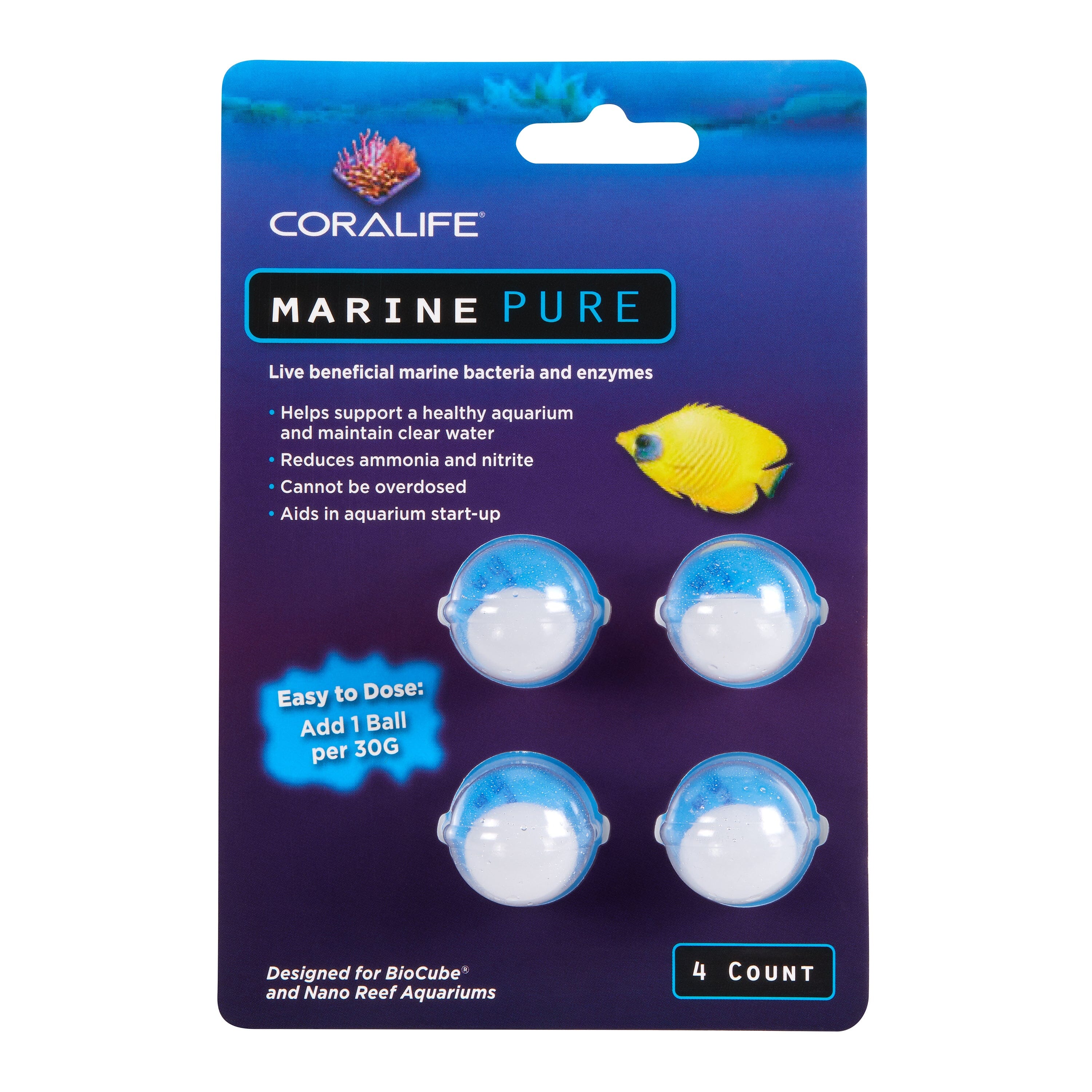 Coralife Marine PURE Water Care Bacteria Supplement - 6 Count - 4 Pack  