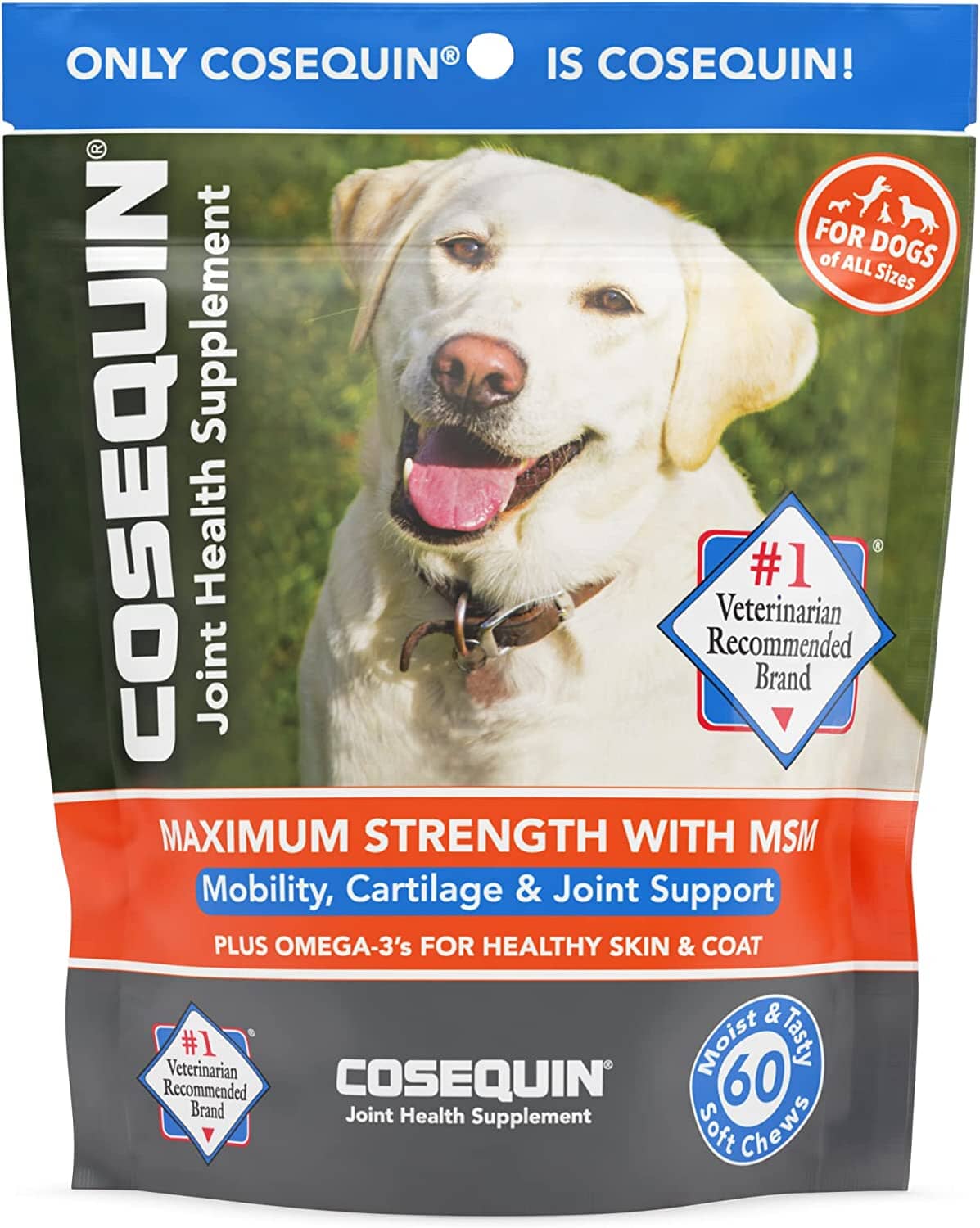 Cosequin Ds Max Strength + Msm Chews Dogs Mass Dog Joint Care - 60 Count  