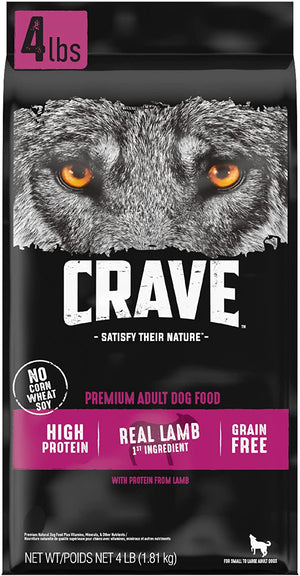 Crave Grain-Free Adult Premium Lamb & Venison Dry Dog Food - 4 lb Bag