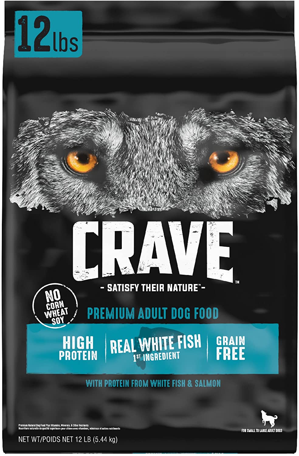 Crave Grain-Free Adult Premium Salmon & Oceanfish Dry Dog Food - 12 lb Bag  