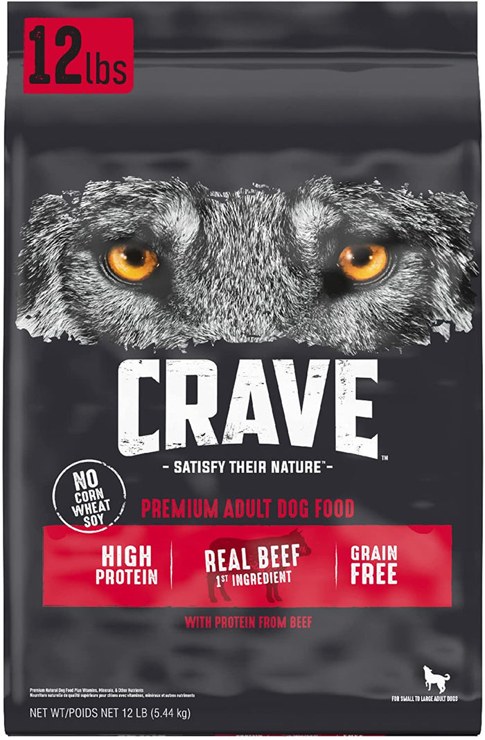 Crave Grain-Free Adult Premium with Protein from Beef Dry Dog Food - 12 lb Bag
