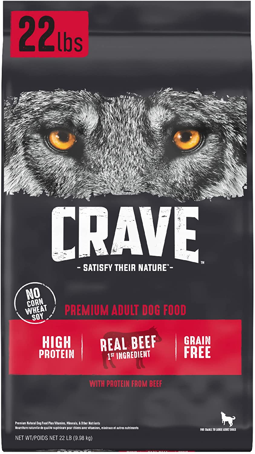 Crave Grain-Free Adult Premium with Protein from Beef Dry Dog Food - 22 lb Bag  