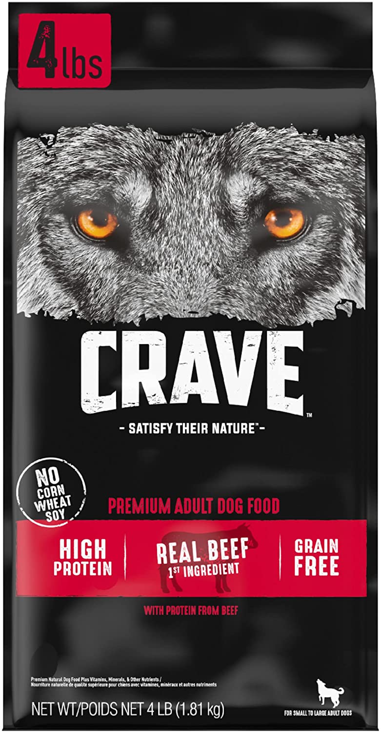 Crave Grain-Free Adult Premium with Protein from Beef Dry Dog Food - 4 lb Bag  