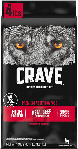 Crave Grain-Free Adult Premium with Protein from Beef Dry Dog Food - 4 lb Bag