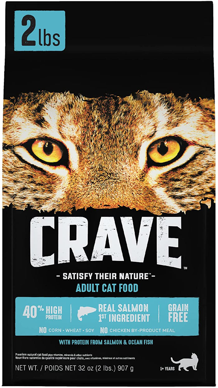 Crave Grain-Free Premium Adult Salmon and Oceanfish Dry Cat Food - 2 lb Bag