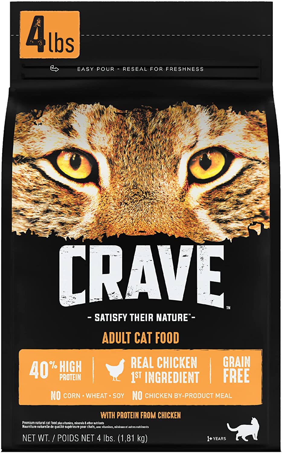 Crave Grain-Free Premium Chicken with Protein Dry Cat Food - 4 lb Bag  