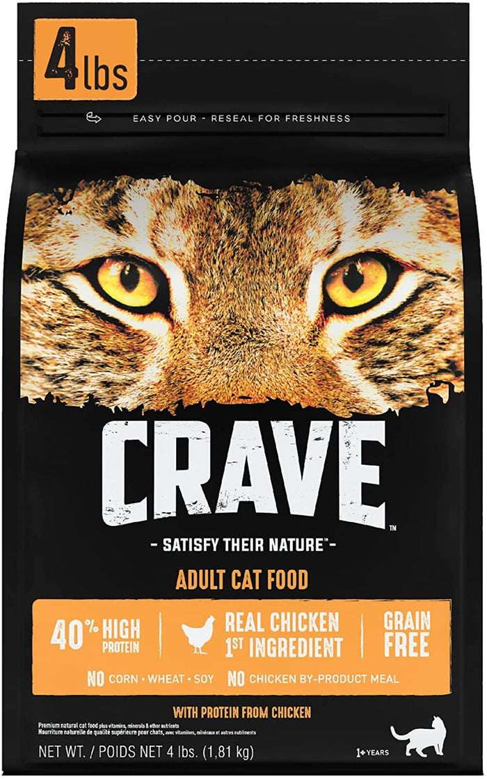 Crave Grain-Free Premium Chicken with Protein Dry Cat Food - 4 lb Bag