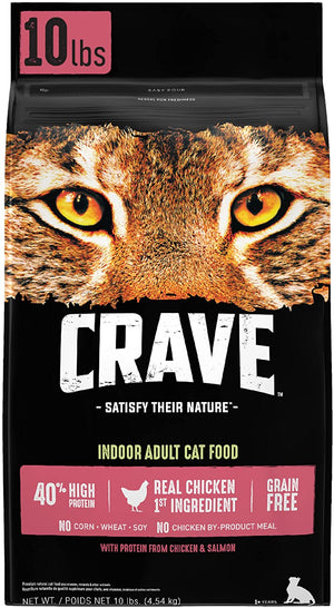 Crave Indoor Grain-Free Chicken and Salmon with Protein Dry Cat Food - 10 lb Bag