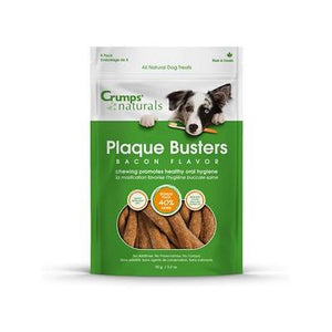 Crumps' Naturals 4.5" Bacon Style Plaque Busters Dog Dental Hard Chews - 8 Pack