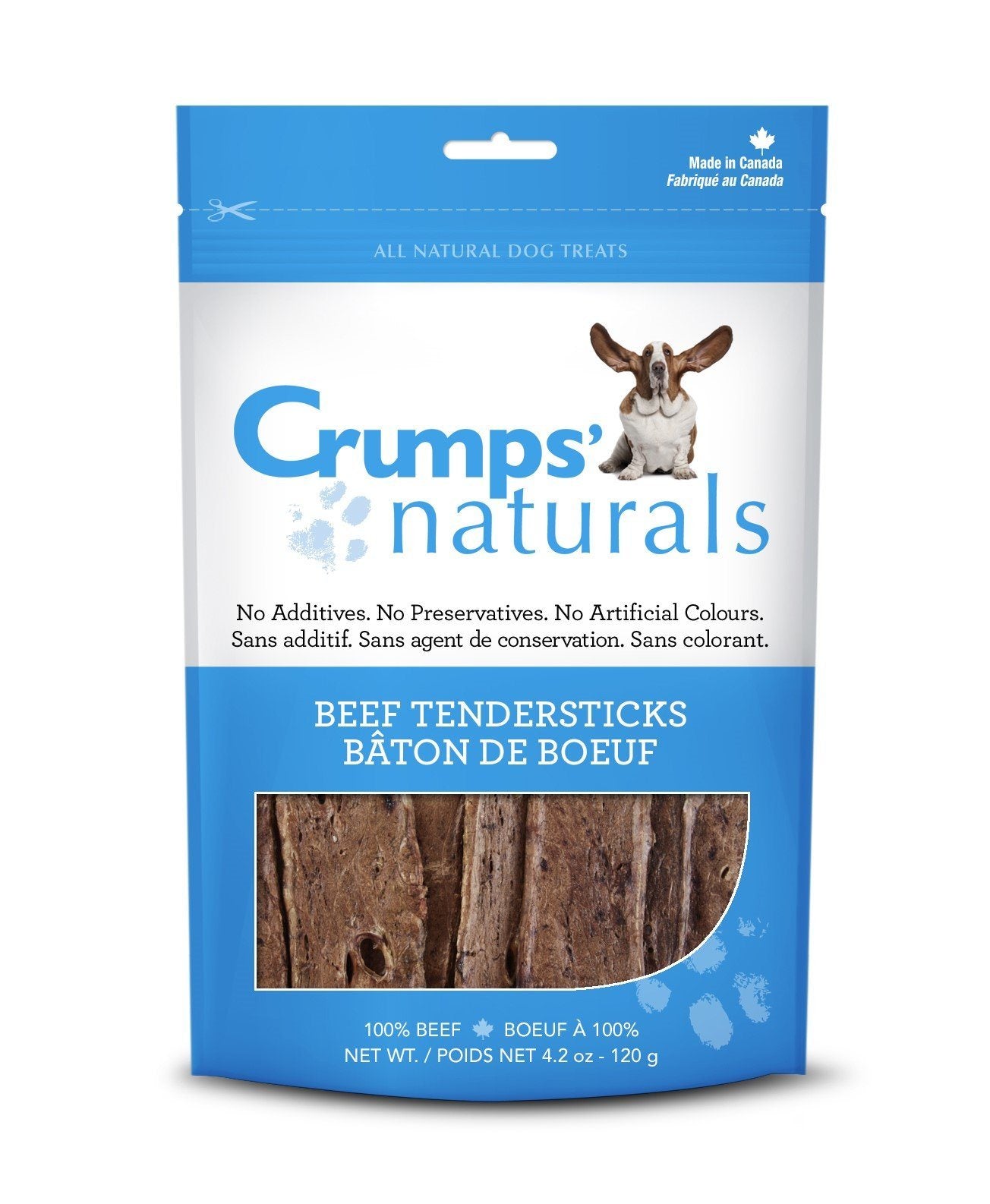 Crumps' Naturals Beef Tendersticks Dog Hard Chews - 1.9 oz Bag  