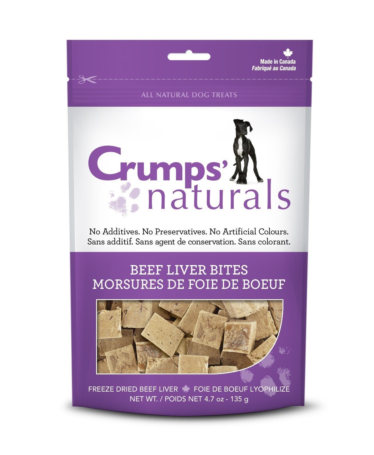 Crumps' Naturals Freeze-Dried Beef Liver Bites Freeze-Dried Dog Treats - 2.3 oz Bag  