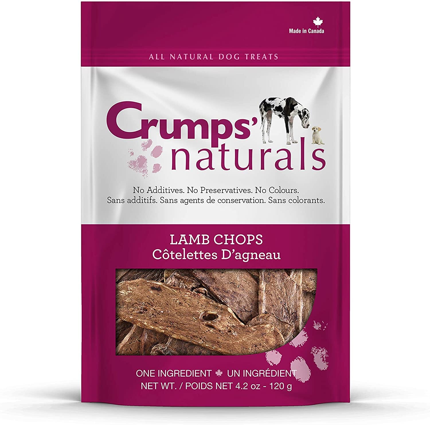 Crumps' Naturals Lamb Chops (Lamb Lungs) Natural Dog Chews - 1.9 Oz  