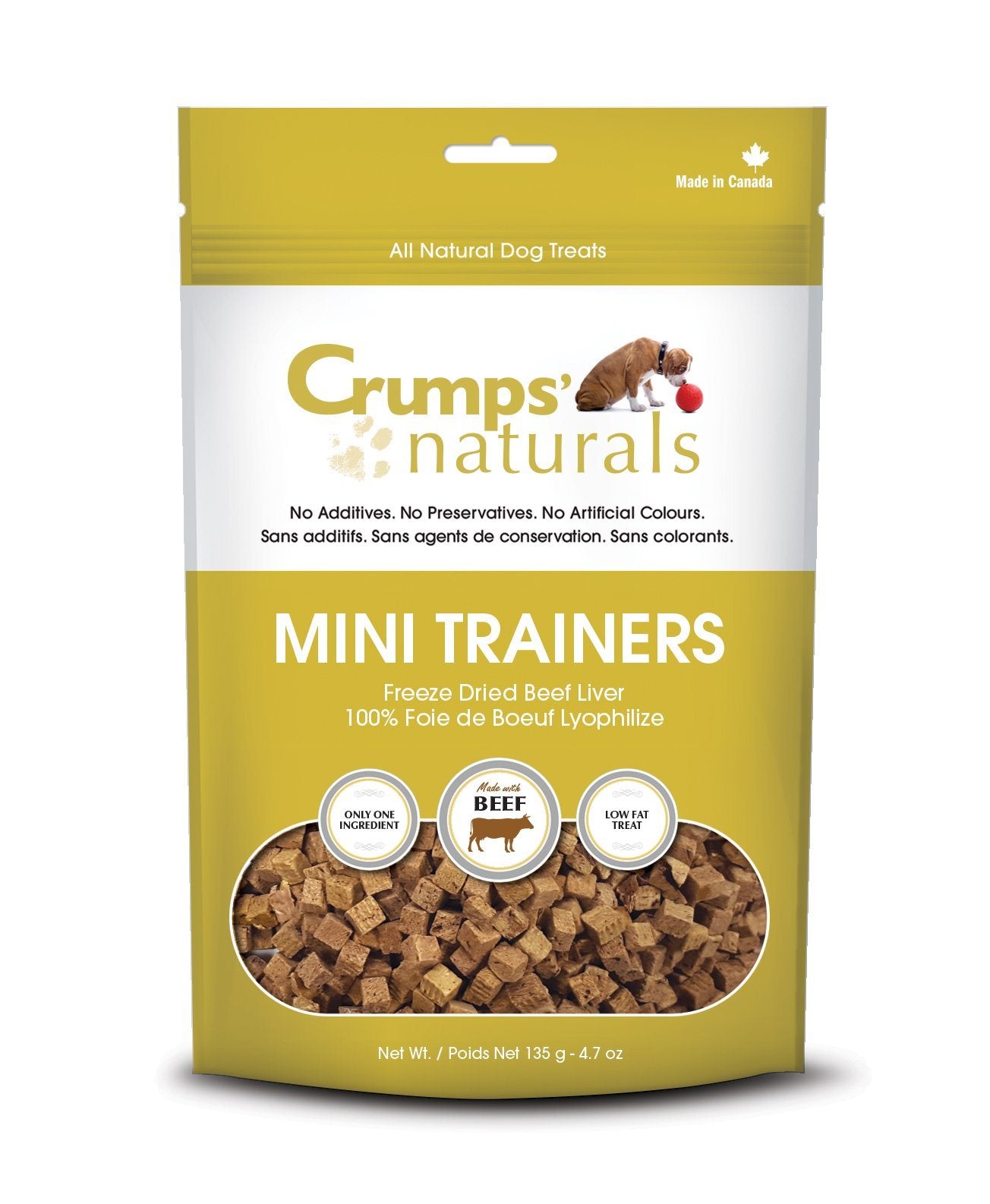 Crumps' Naturals Mini Trainers Freeze-Dried Beef Liver Freeze-Dried Dog Treats - 1.7 oz Bag  