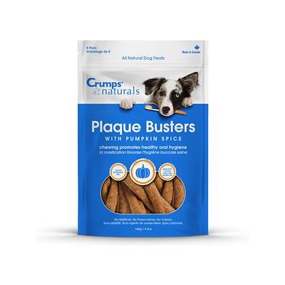 Crumps' Naturals Pumpkin Spice Plaque Buster Dog Dental Hard Chews - 4.9 oz Bag  