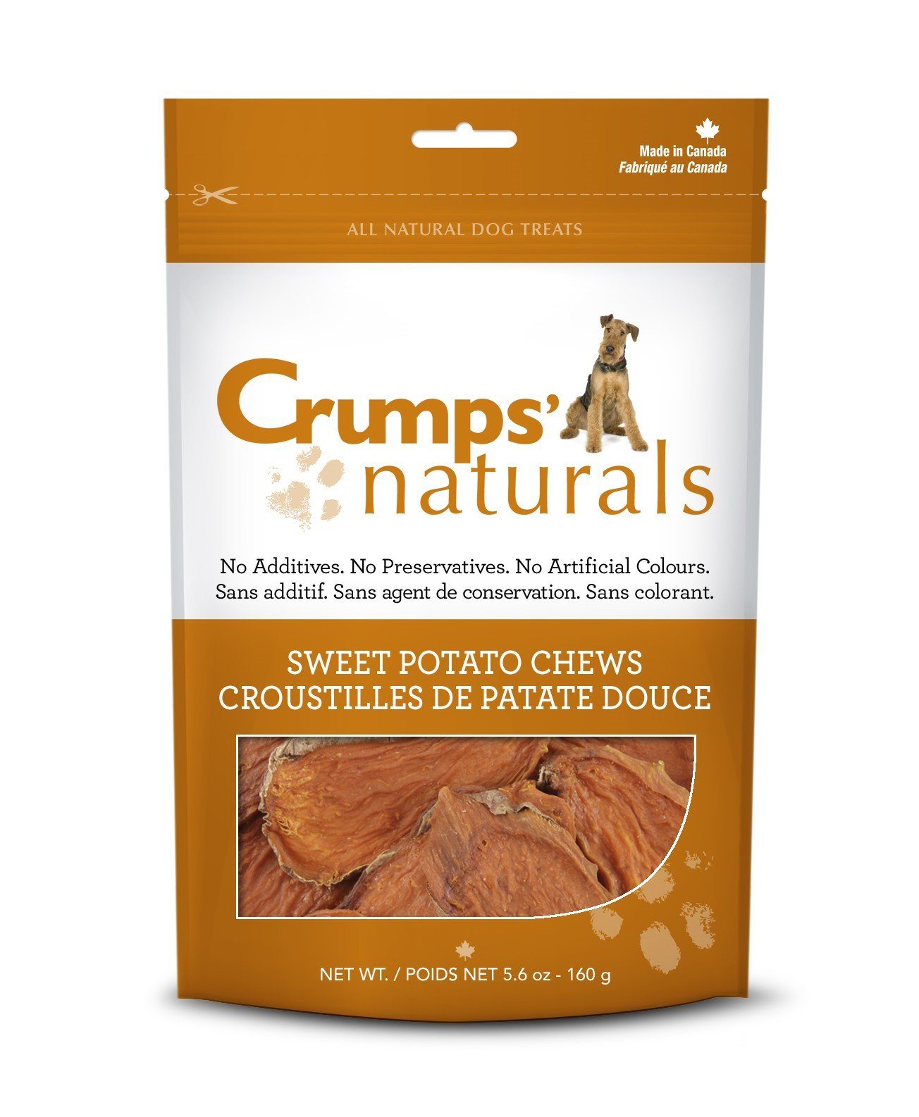 Crumps' Naturals Sweet Potato Chews Chewy Dog Treats - 5.6 oz Bag  