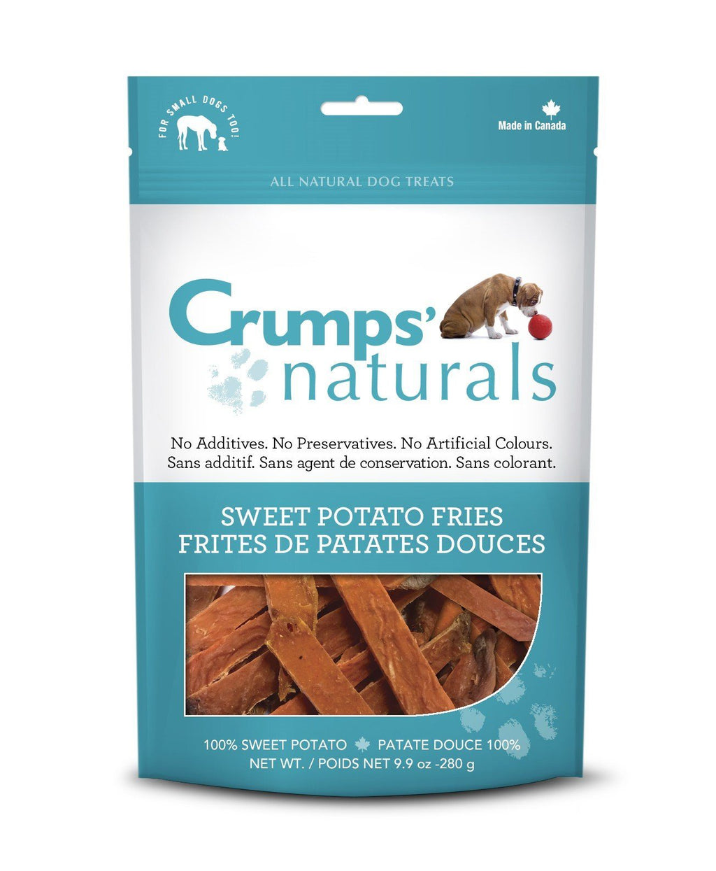 Crumps' Naturals Sweet Potato Fries Chewy Dog Treats - 3.5 oz Bag  