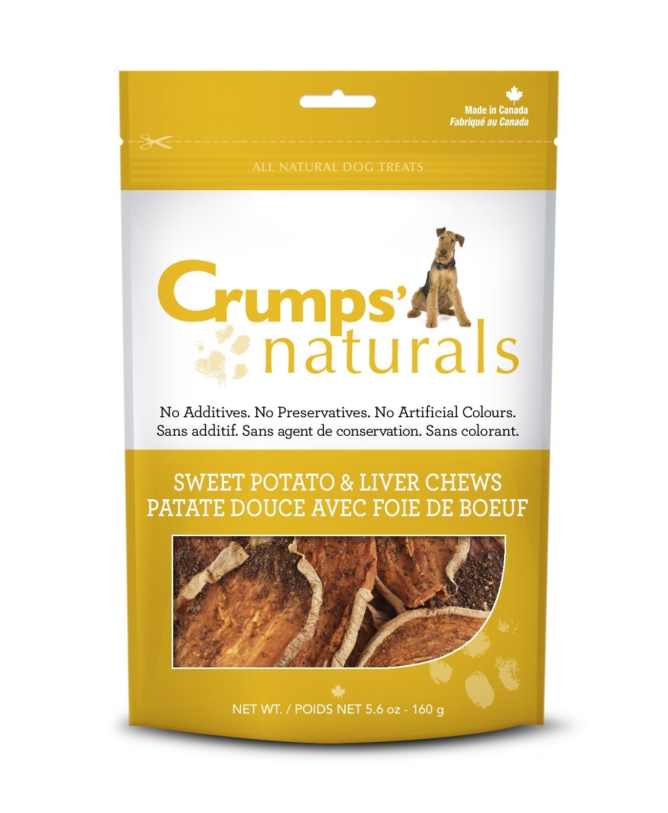 Crumps' Naturals Sweet Potato & Liver Chews Chewy Dog Treats - 5.6 oz Bag  