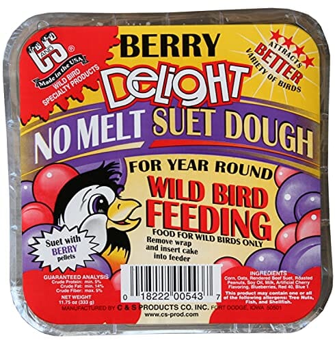 C&S Delight No Melt Suet Dough Wild Bird Food - Berry - 11.75 Oz