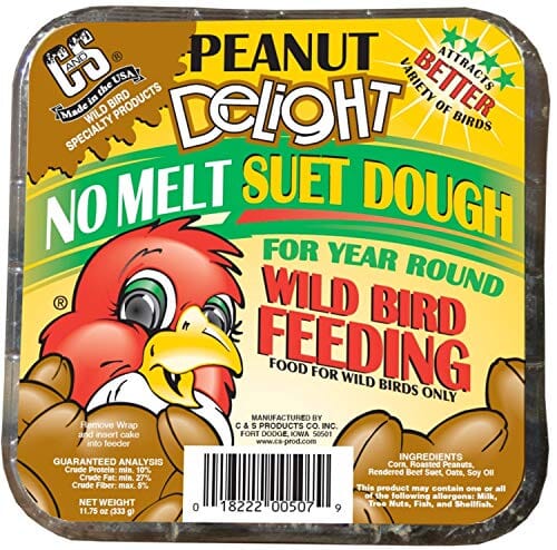 C&S Delight No Melt Suet Dough Wild Bird Food - Peanut - 11.75 Oz