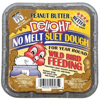 C&S Delight No Melt Suet Dough Wild Bird Food - Peanut Butter - 11.75 Oz  