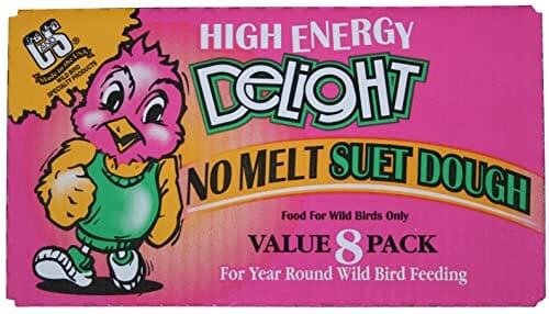 C&S Delight Suet Dough Wild Bird Food - High Energy - 11 Oz - 8 Pack  