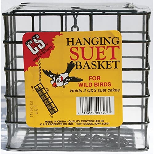 C&S Double Suet Basket and Seed Cake Wild Bird Feeder - Black - 2.75 X 5.25 X 5 In  