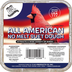 C&S Products C&S All American No Melt Suet Dough Wild Bird Food - Corn and Peanut - 11 Oz