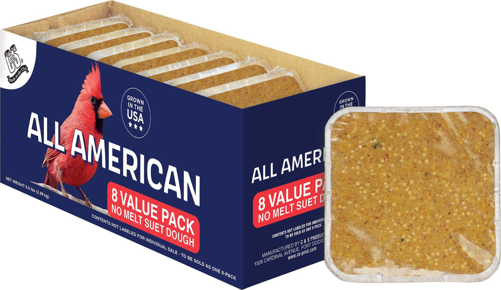 C&S Products C&S All American No Melt Suet Dough Wild Bird Food - Corn and Peanut - 8 P...