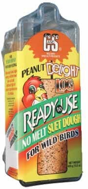 C&S Rtu Delight No Melt Suet Log Wild Bird Food - Peanut - 15.5 Oz  