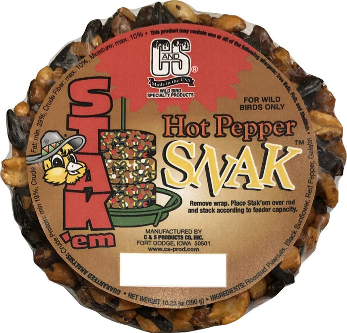 C&S Snak Stak 'Em Wild Bird Food - Hot Pepper - 8 Oz