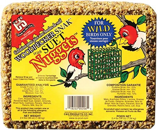 C&S Woodpecker Snak with Suet Nuggets Wild Bird Food - Peanut - 2.4 Lbs  