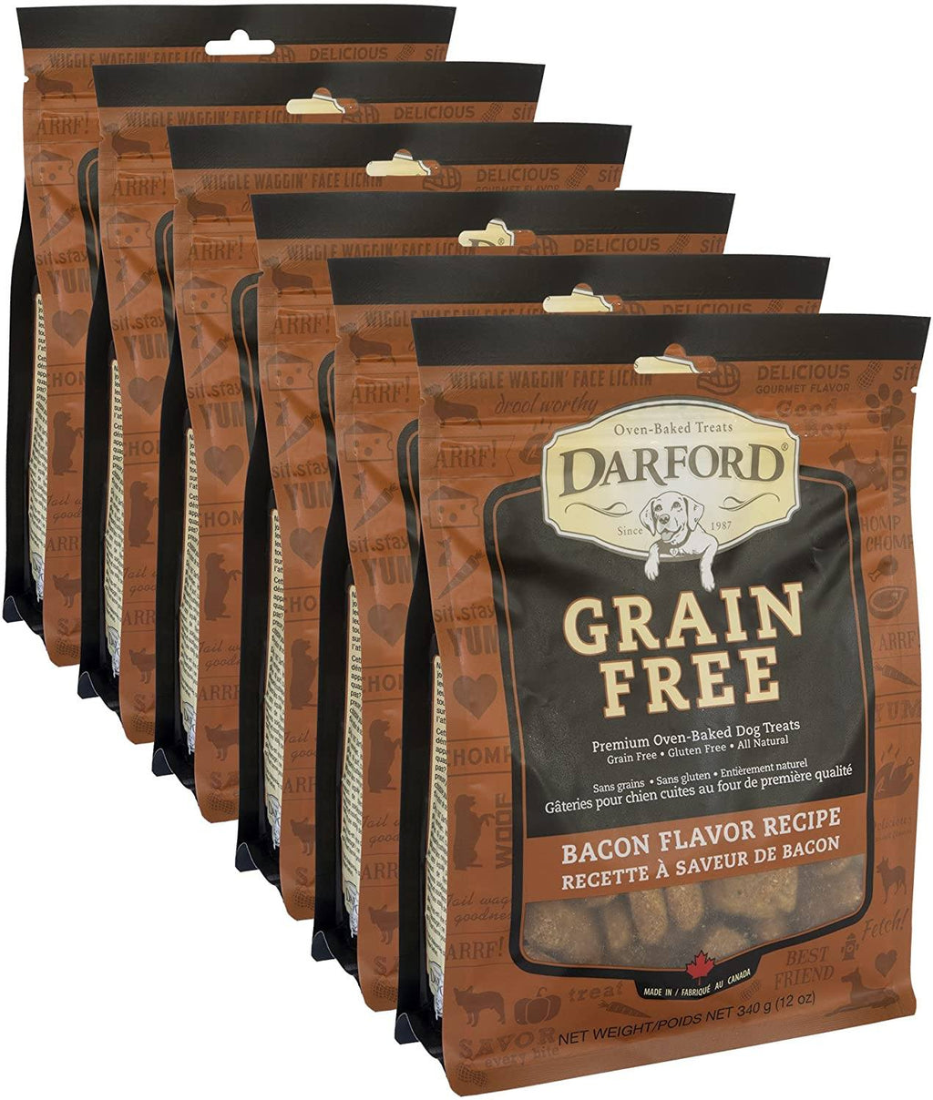 Darford Grain Free Bacon Recipe Dog Biscuit Treats - 12 oz - Case of 6  
