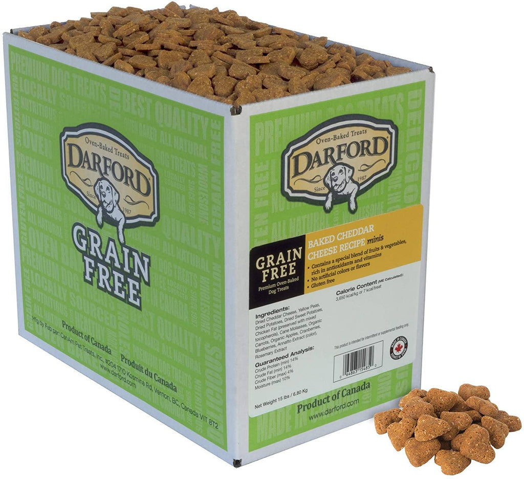 Darford Grain Free Baked ChedDarford Cheese Mini's Bulk Dog Biscuits - 15 lb Bag  