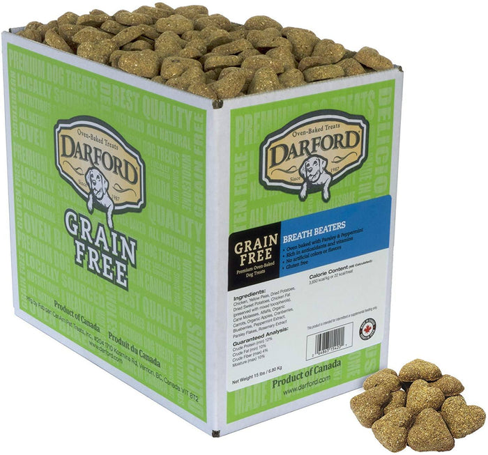Darford Grain Free Breath Beaters Bulk Dog Biscuits - 15 lb Bag