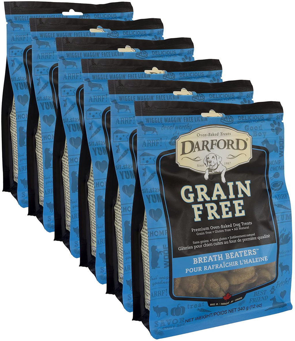 Darford Grain Free Breath Beaters Dog Biscuit Treats - 12 oz - Case of 6  