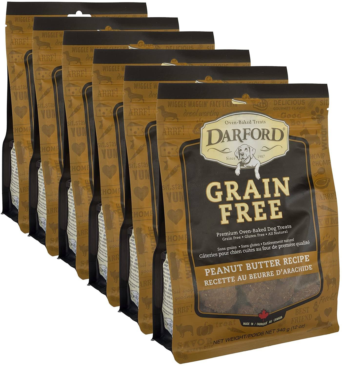 Darford Grain Free Peanut Butter Recipe Dog Biscuit Treats - 12 oz - Case of 6  