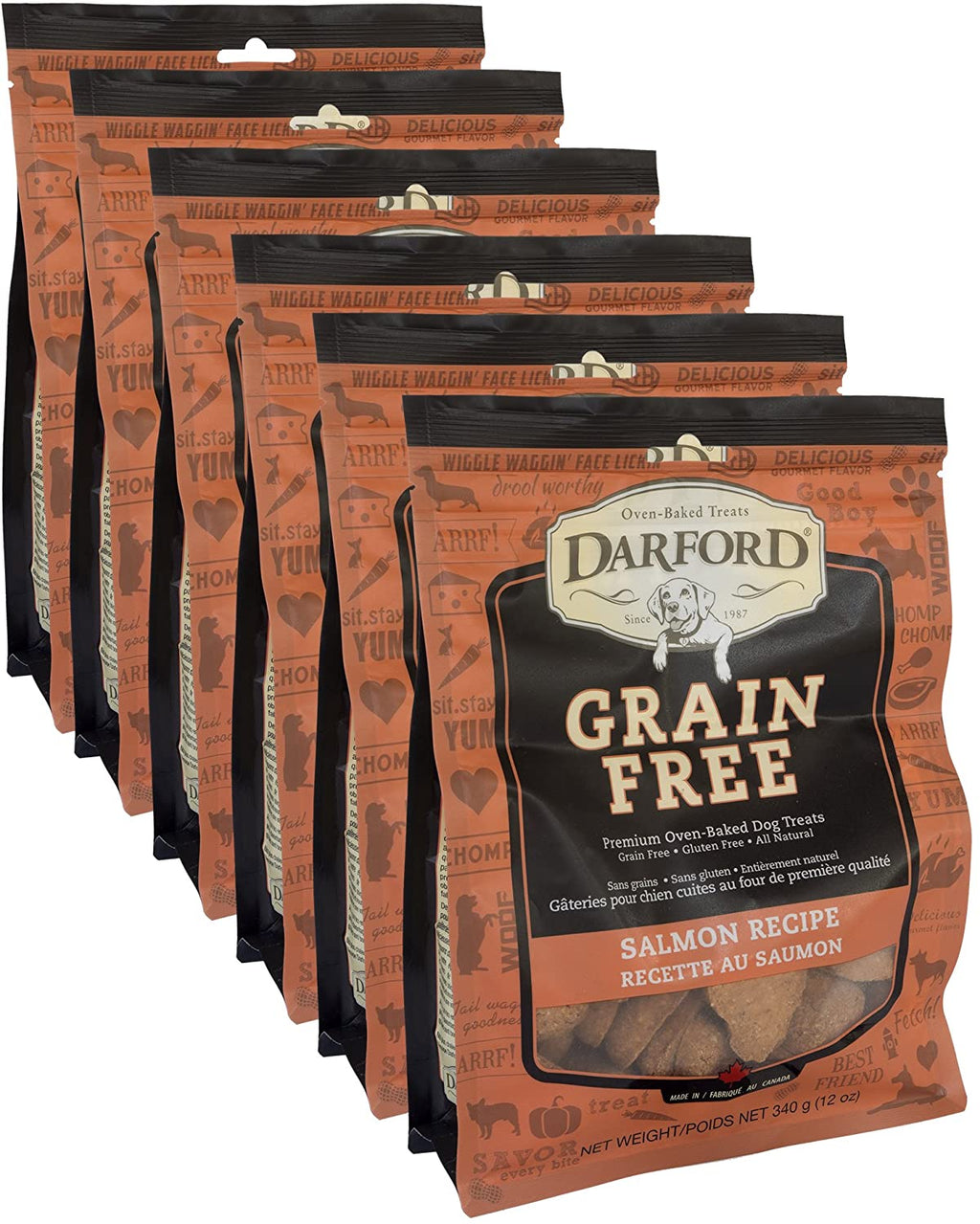 Darford Grain Free Salmon Recipe Dog Biscuit Treats - 12 oz - Case of 6  