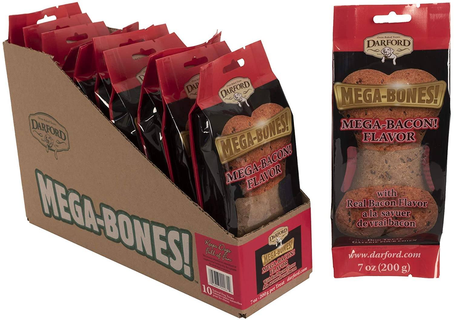 Darford Mega Bacon Bones Display Box Dog Biscuits - 10 Count  