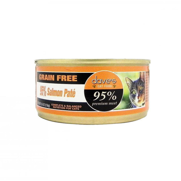 Dave's Pet Food 95% Salmon Pate Formula Canned Cat Food - 5.5 oz Cans - Case of 24