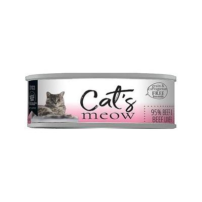 Dave's Pet Food Cats Meow 95% Beef & Beef Liver Canned Cat Food - 5.5 oz Cans - Case of 24  