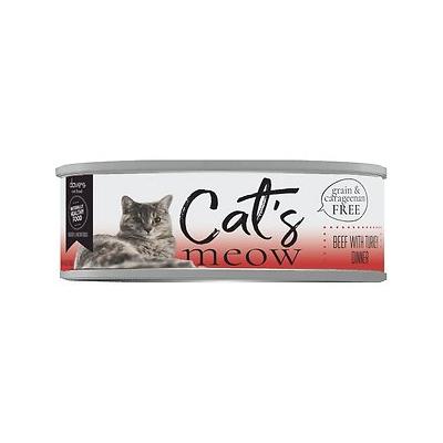 Dave's Pet Food Cats Meow Beef with Turkey Canned Cat Food - 5.5 oz Cans - Case of 24  