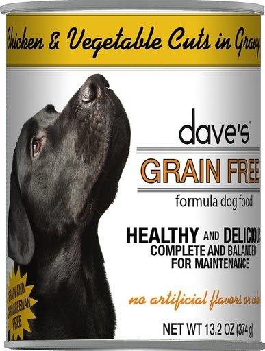 Dave's Pet Food Grain Free Chicken & Vegetable Cuts in Gravy Canned Dog Food - 13.2 oz Cans - Case of 12  