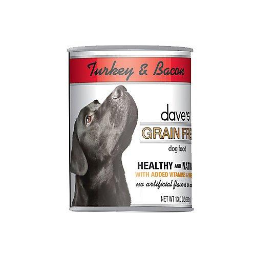 Dave's Pet Food Grain Free Turkey & Bacon Canned Dog Food - 13 oz Cans - Case of 12